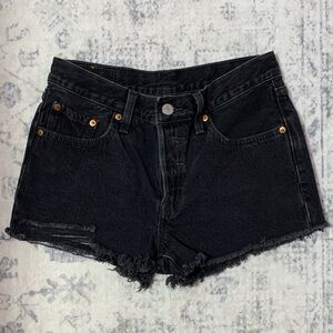 Levi's 501 Black Denim Jean Shorts